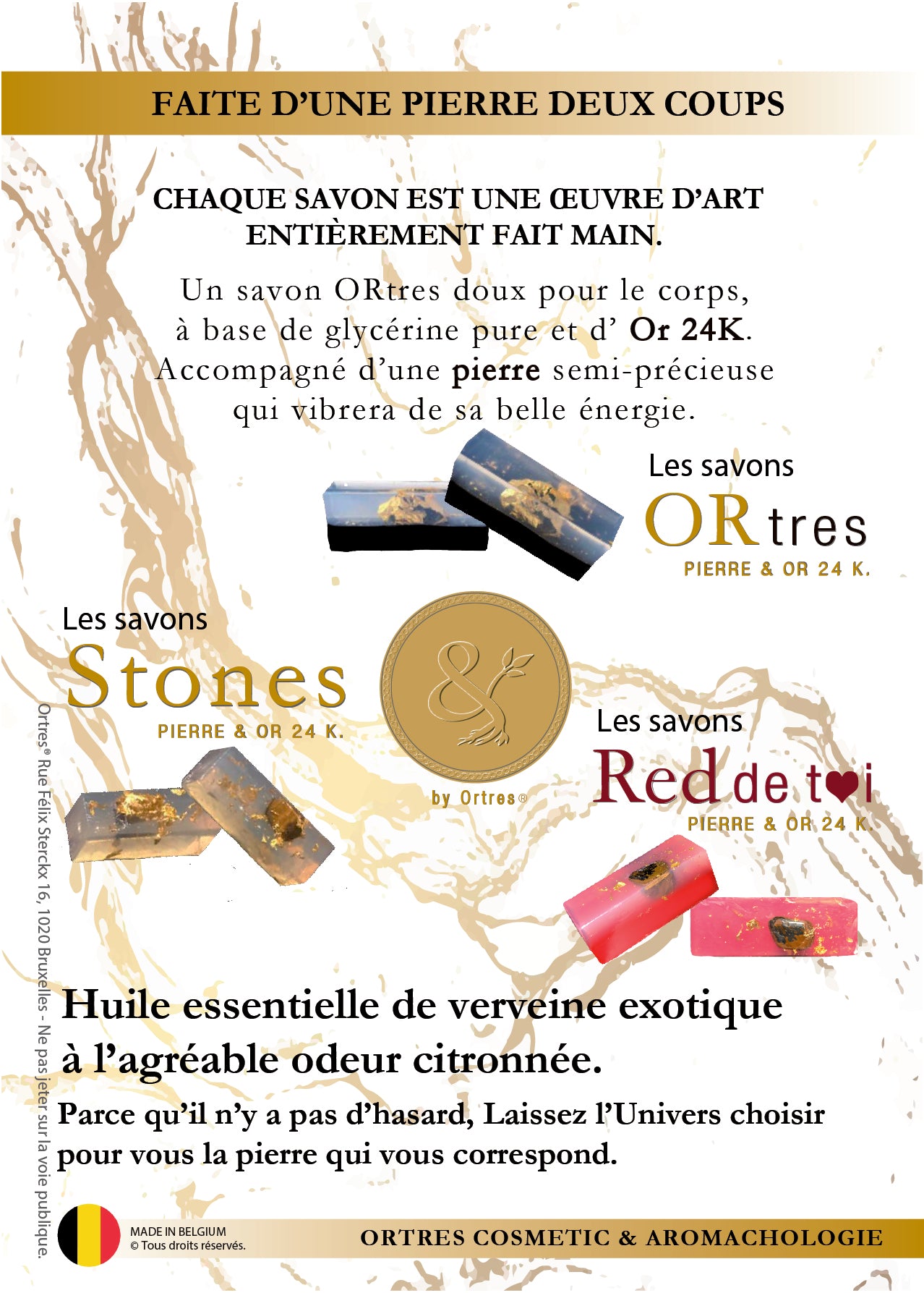 Coffret (DIY) Savon pierres semi-précieuses à l'or certifié 24,9K